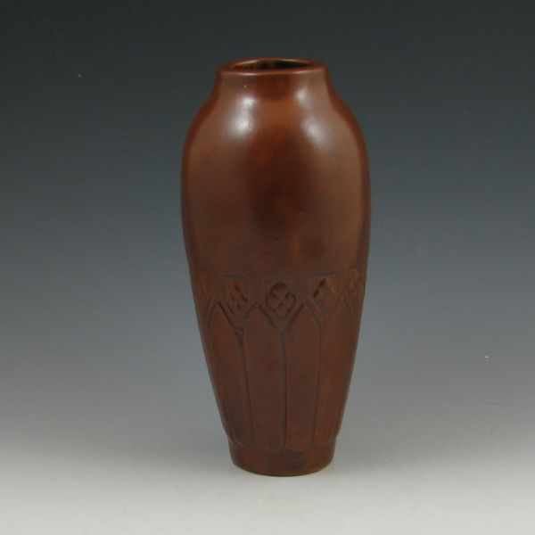 Appraisal: Contemporary Rookwood vase from in semi-matte brown with Arts Crafts