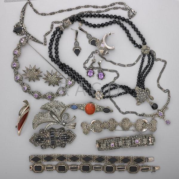 Appraisal: COLLECTION OF MARCASITE AND SILVER JEWELRY Condition Report