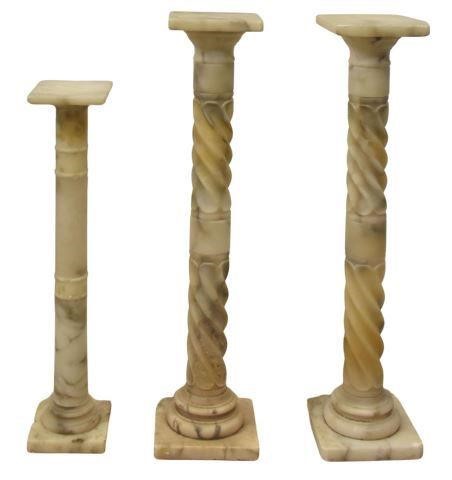 Appraisal: lot of Alabaster column plant stand pedestals early th c