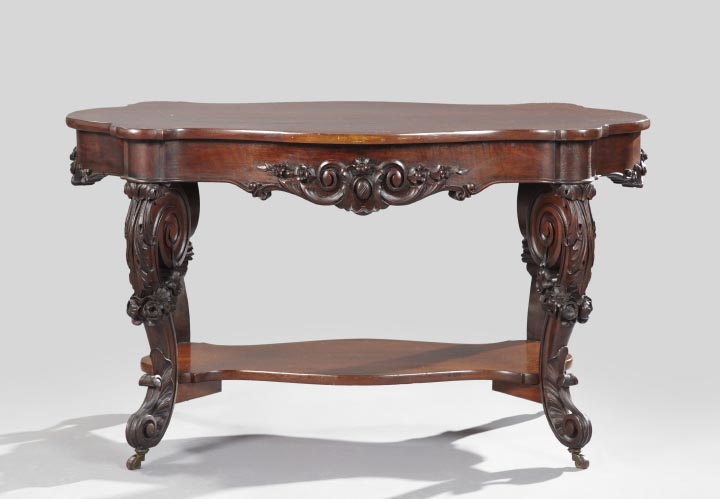 Appraisal: American Rococo Revival Mahogany Center Table third quarter th century