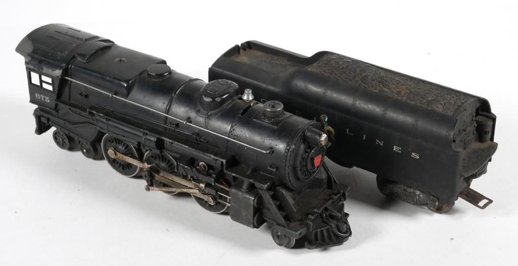 Appraisal: LIONEL POSTWAR O GAUGE LOCOMOTIVE AND TENDER - - Locomotive