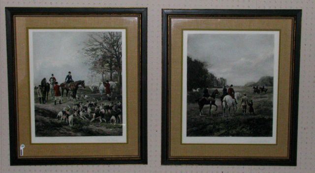 Appraisal: Pair of framed hunt scene prints entitled Going to the