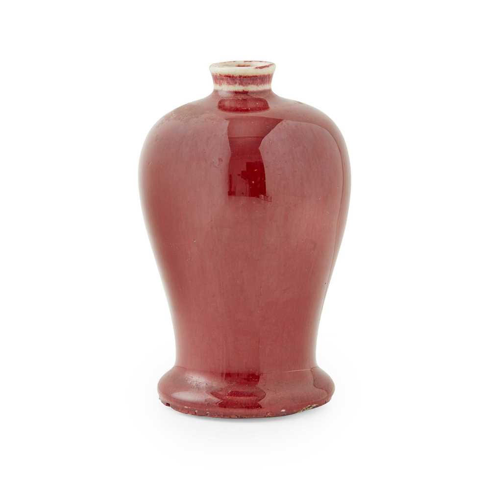 Appraisal: OX-BLOOD-GLAZED LANGYAO MEIPING VASE QING DYNASTY TH- TH CENTURY the