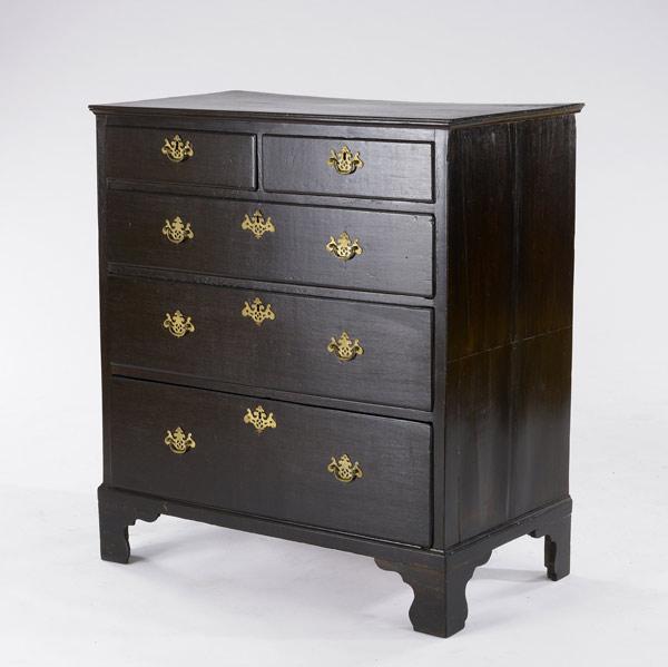 Appraisal: ENGLISH CHIPPENDALE CHEST Oak with two over three drawer configuration