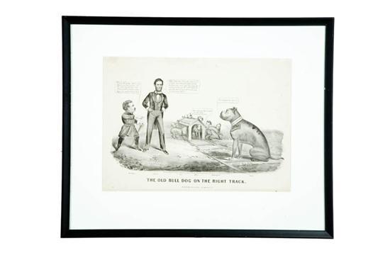 Appraisal: LITHOGRAPH BY CURRIER IVES Large folio black and white Lincoln