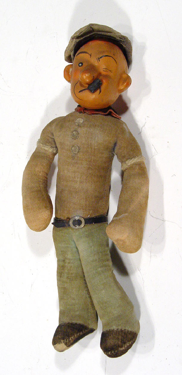 Appraisal: 's felt Popeye the Sailor Man doll with composite head