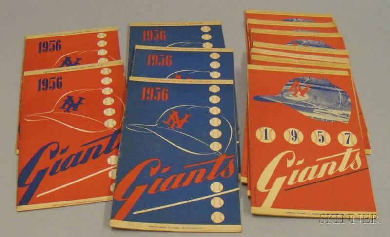 Appraisal: Thirteen and National League New York Giants Programs Scorecards five