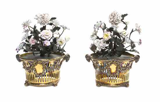 Appraisal: A Pair of German Silver Baskets Heimerdincer each of Neoclassical