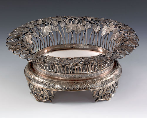 Appraisal: Philadelphia silver basket ca bearing the touch of Conrad Bard