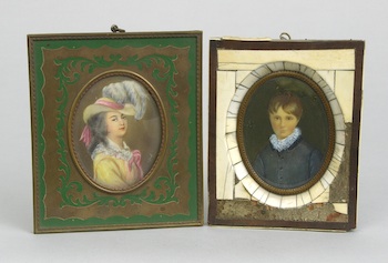 Appraisal: A Pair of Miniature Portraits A portrait of a young