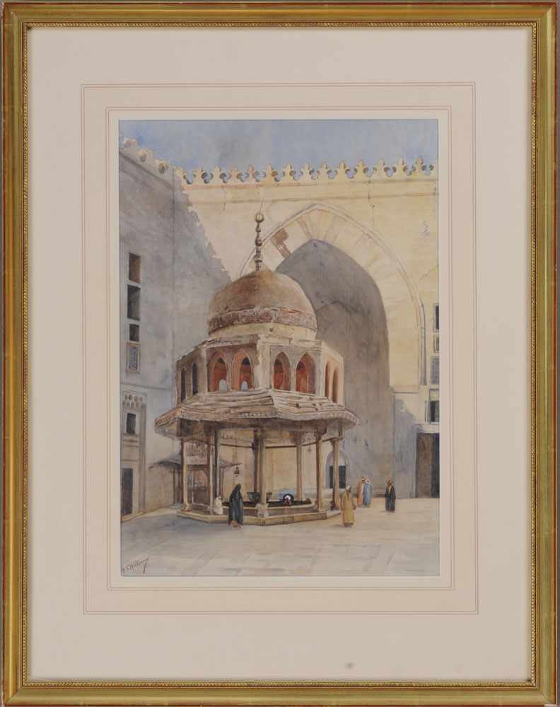 Appraisal: N E WILLIAMS MOSQUE COURTYARD Watercolor signed lower left x