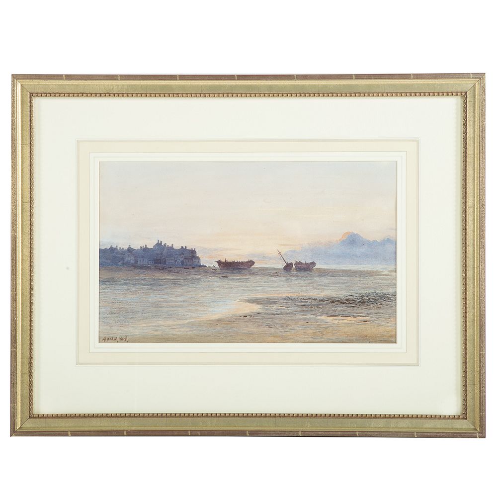 Appraisal: Alfred Mitchell Beached Sailing Ships British d Watercolor on paper