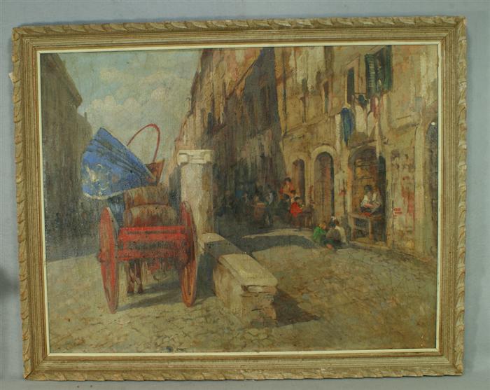 Appraisal: Continental School early th c Impressionist Street Scene with Cart