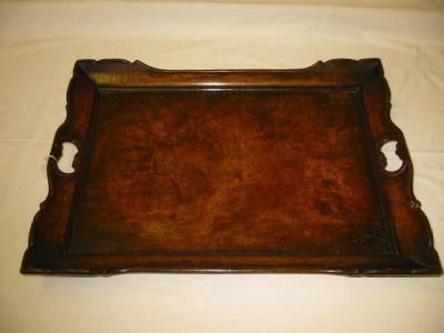 Appraisal: A WALNUT TRAY of oblong form with shaped and moulded