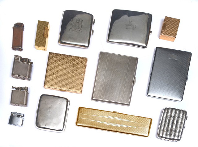 Appraisal: A COLLECTION OF FIVE SILVER CIGARETTE BOXES and one silver