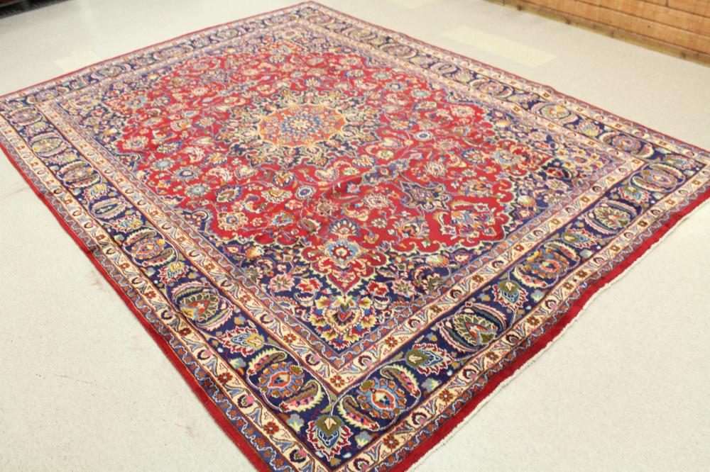 Appraisal: HAND KNOTTED PERSIAN MASHAD CARPET Razavi Khorasan Province northeastern Iran