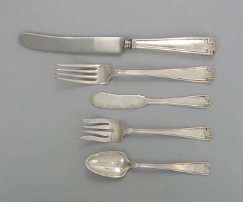 Appraisal: A Sterling Silver Dinner Service for Twelve in Etruscan Pattern