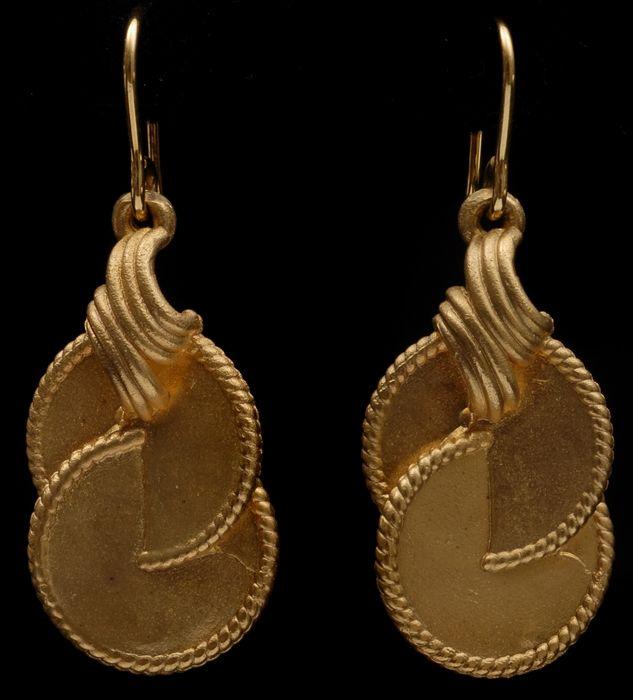 Appraisal: PAIR OF GOLD DANGLE EARRINGS Stamped k Provenance Property from