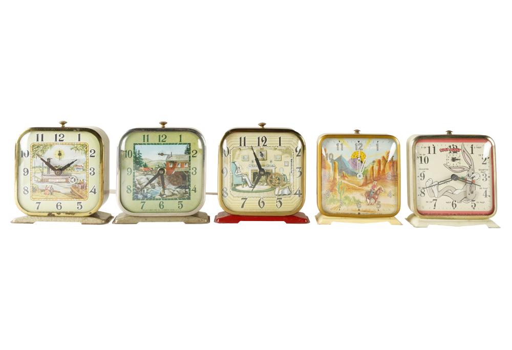 Appraisal: COLLECTION OF VINTAGE CLOCKScomprising five clocks three by the Lux