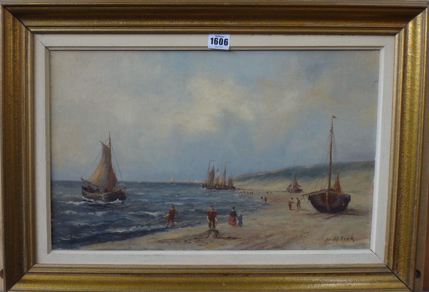 Appraisal: Jurrien Marinus Beek - Beach scene with figures and boats