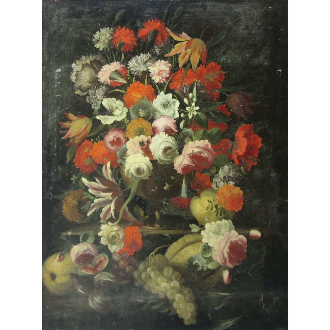 Appraisal: Flemish School th Century Floral Still Life Oil on canvas