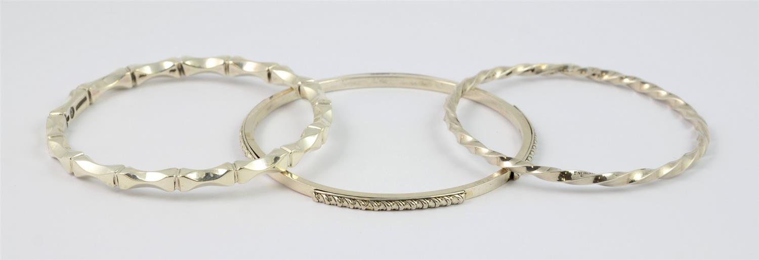 Appraisal: Sterling silver bangles largest - diameter TO