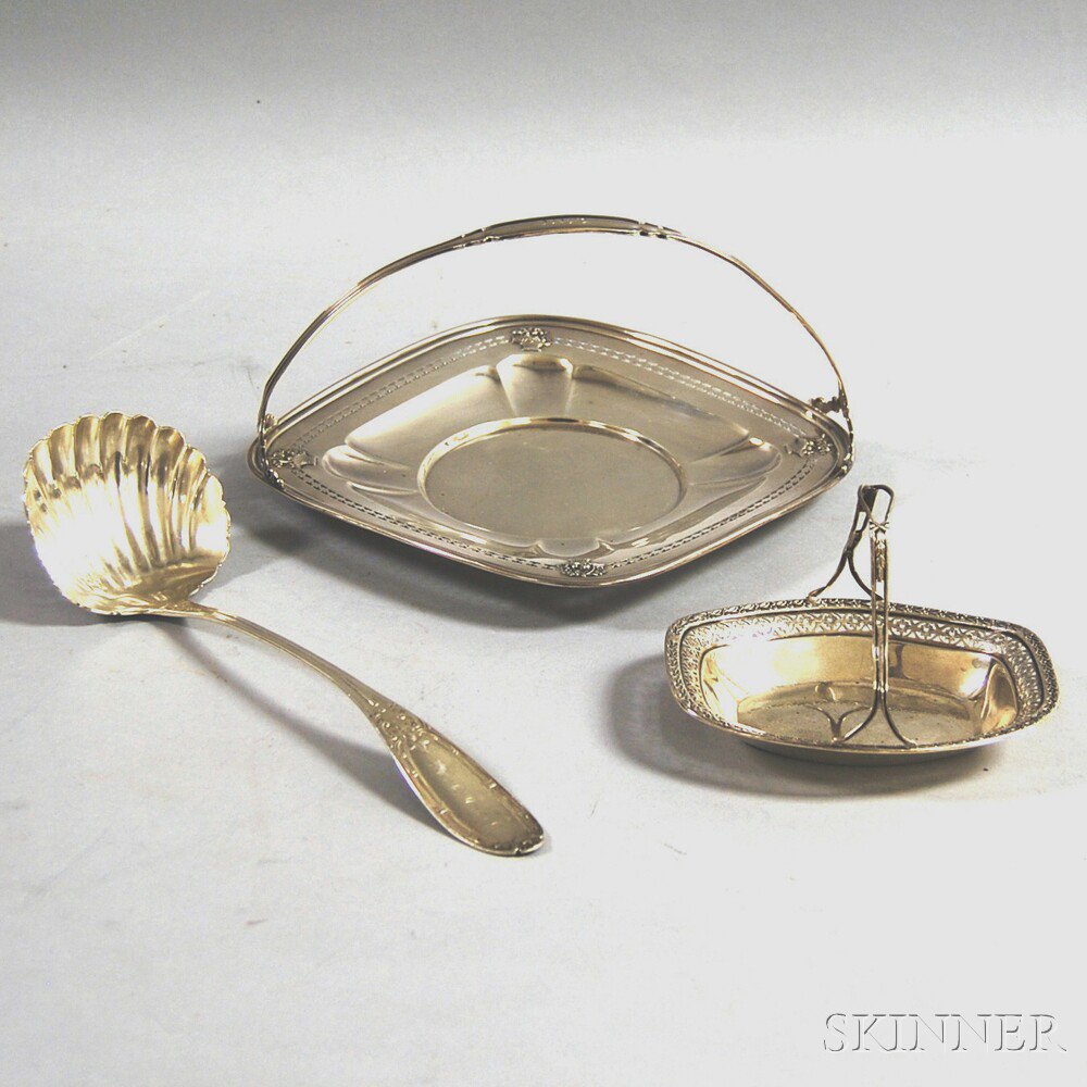 Appraisal: Three Sterling Silver Items a square Dominick Haff dish with