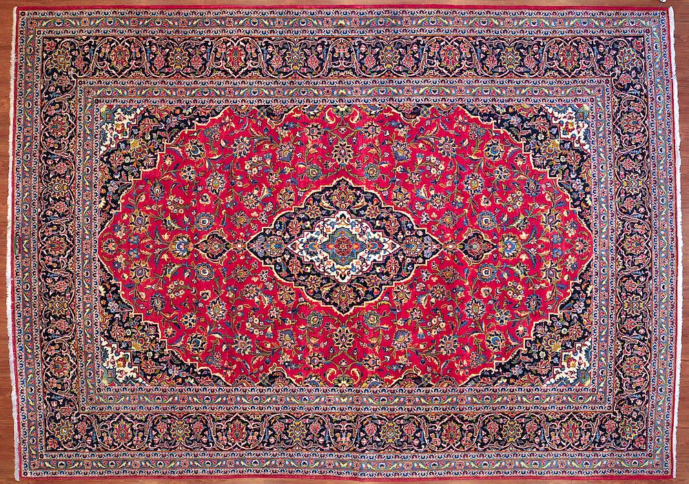 Appraisal: Keshan Carpet Persia x hand-knotted fourth quarter- th century Condition