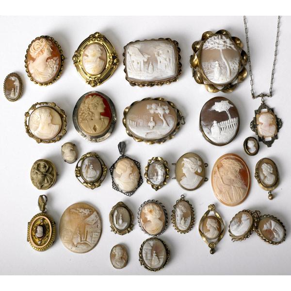 Appraisal: CAMEO JEWELRY Approx pieces in silver gold and GF -