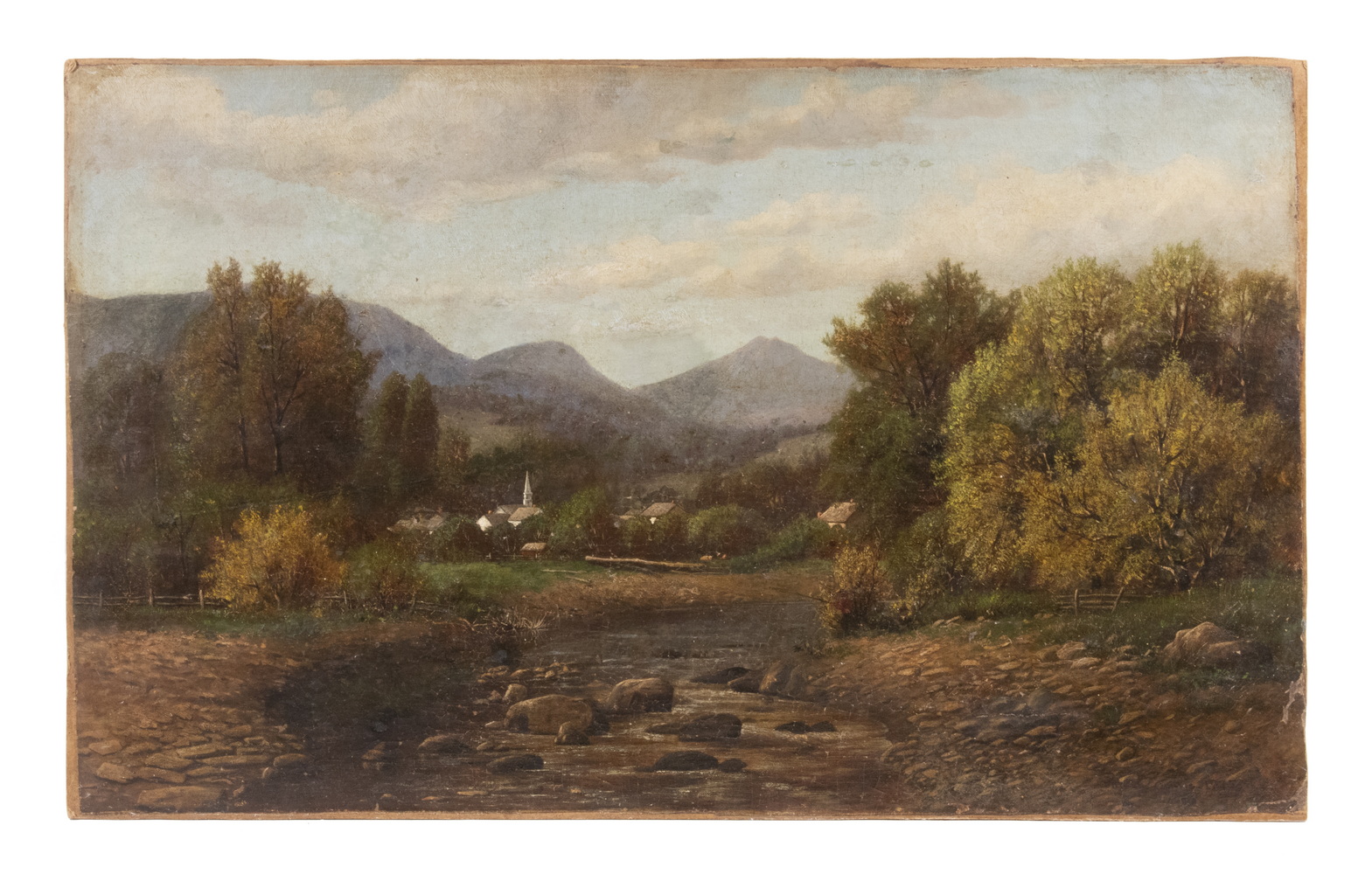 Appraisal: JOHN CLINTON OGILVIE NY - Hudson Valley Village oil on