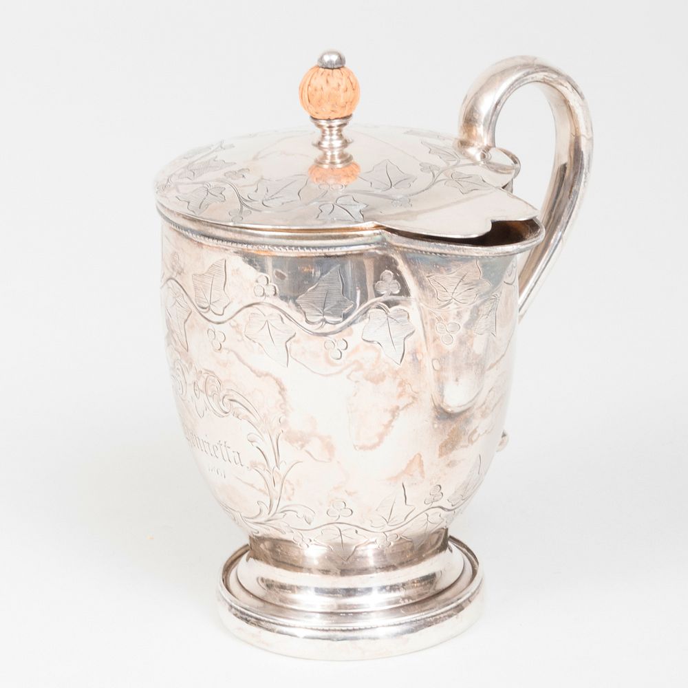 Appraisal: Early Tiffany Co Silver Hot Milk Jug Maker's mark '