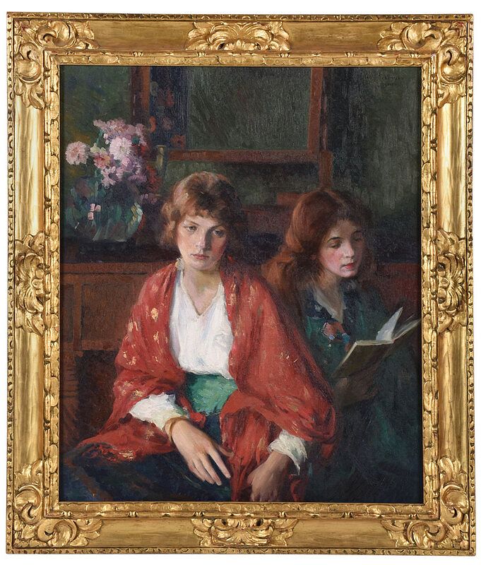 Appraisal: Ivan G Olinsky American Russian - Sisters in Silk Shawls