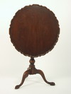 Appraisal: TEA TABLE - Custom mahogany pie crust tilt top tea