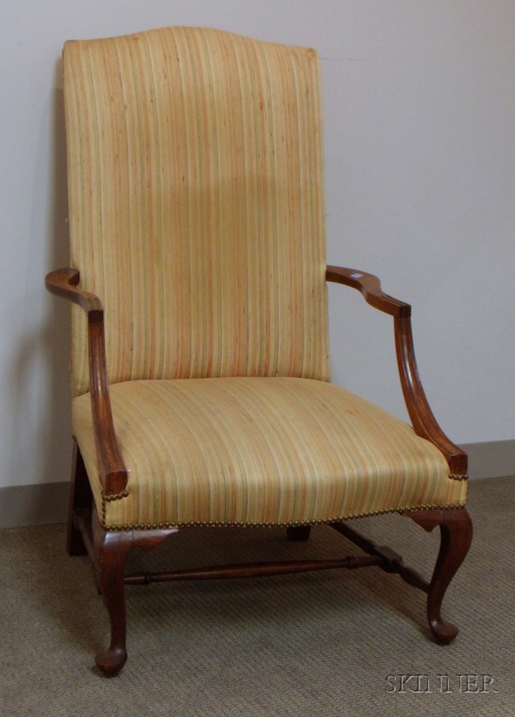 Appraisal: Upholstered Mahogany Lolling Chair