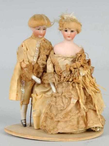 Appraisal: Pair of Simon Halbig Bride Groom Dolls Description Bisque shoulder