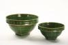 Appraisal: PAIR STONEWARE BOWLS - s Green Glaze Deco Design Mixing