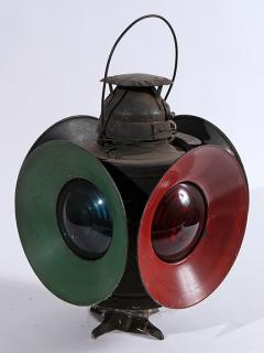 Appraisal: Railroad signal lantern Handlan original with four good lenses overall