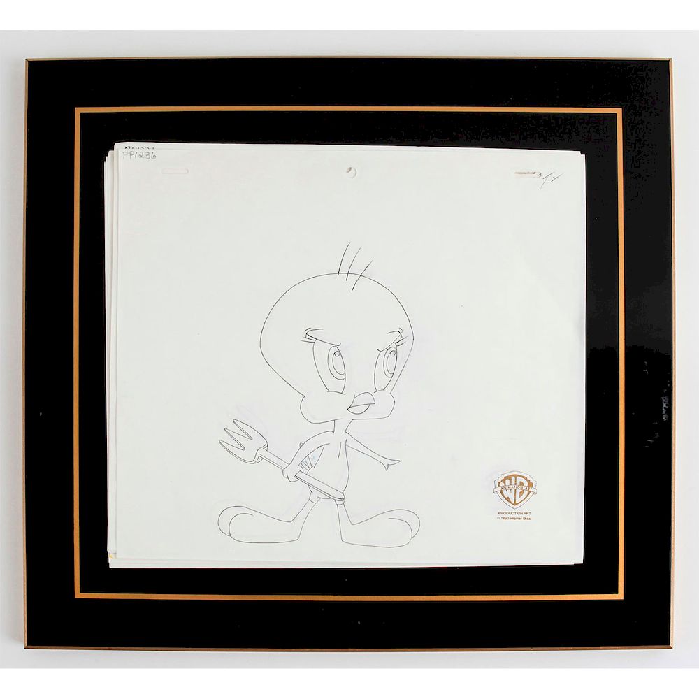 Appraisal: WARNER BROS PENCIL PORTFOLIO OF TWEETY ON BOARD Production pencil