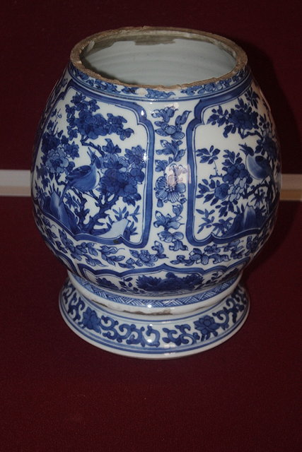 Appraisal: A CHINESE BLUE AND WHITE PORCELAIN VASE with panels of