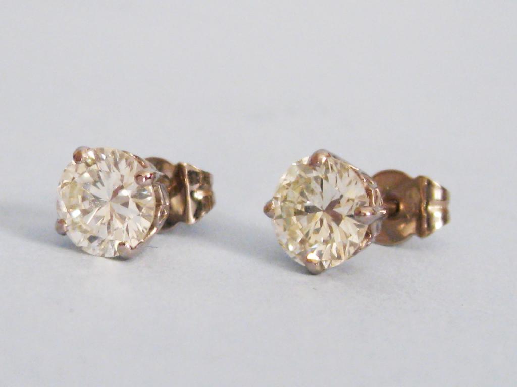 Appraisal: A pair of Diamond Ear Studs approx total weight cts