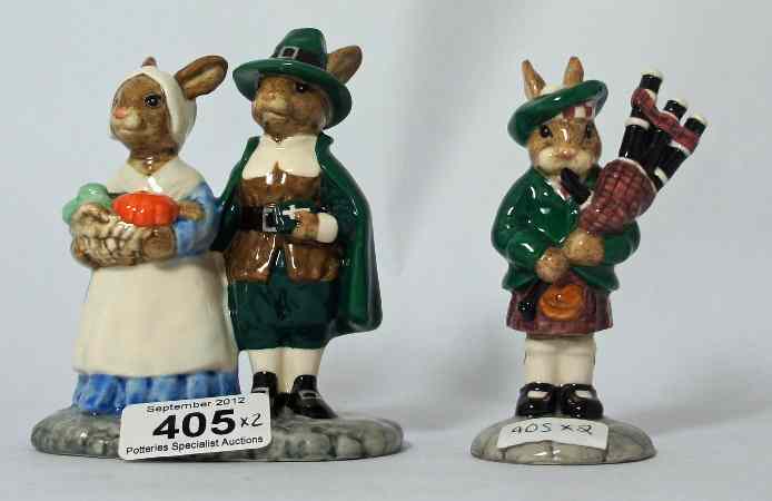 Appraisal: Royal Doulton Bunnykins figures Piper DB and Pilgrim DB both