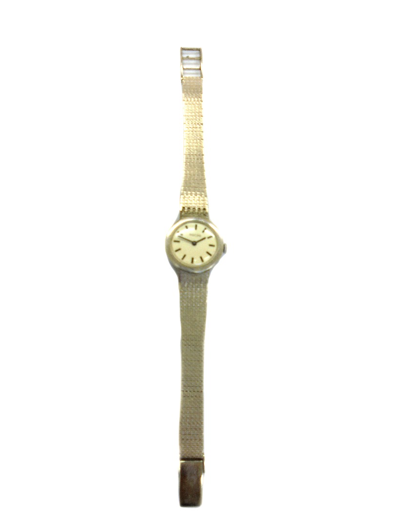 Appraisal: Ancre a lady's bracelet watch stamped ' K' cream dial