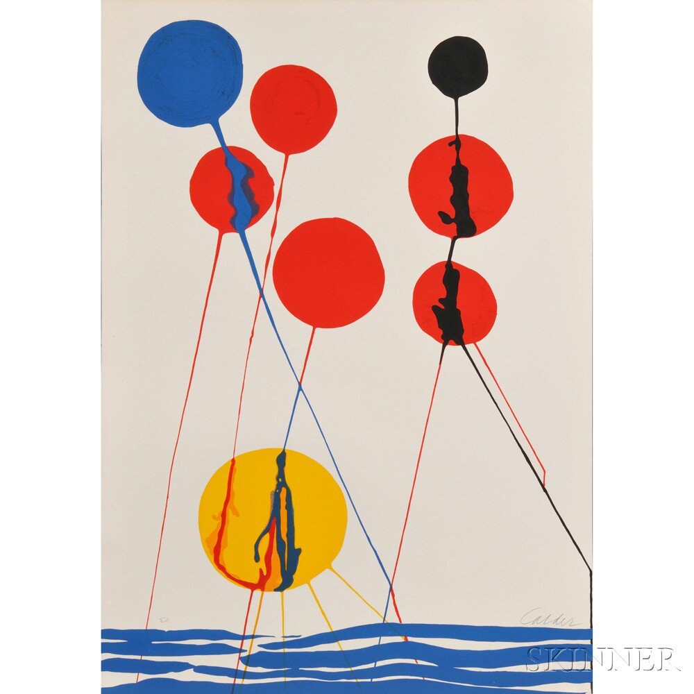 Appraisal: Alexander Calder American - Print Untitled Spheres and Waves Signed