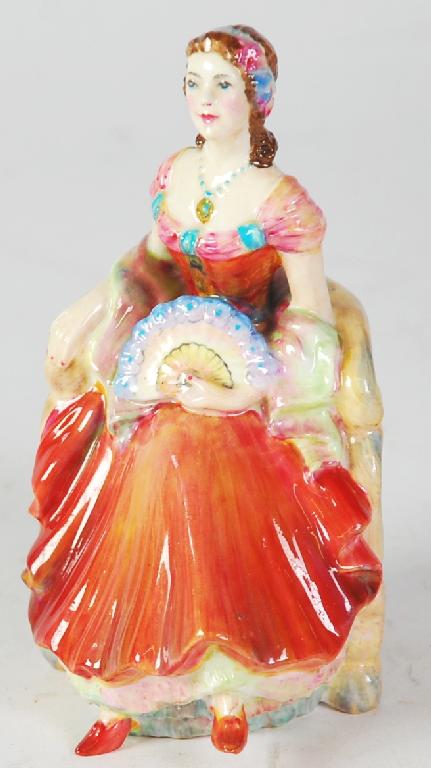 Appraisal: COALPORT CHINA FIGURE OF A CRINOLINE LADY 'BARBARA' modelled seated