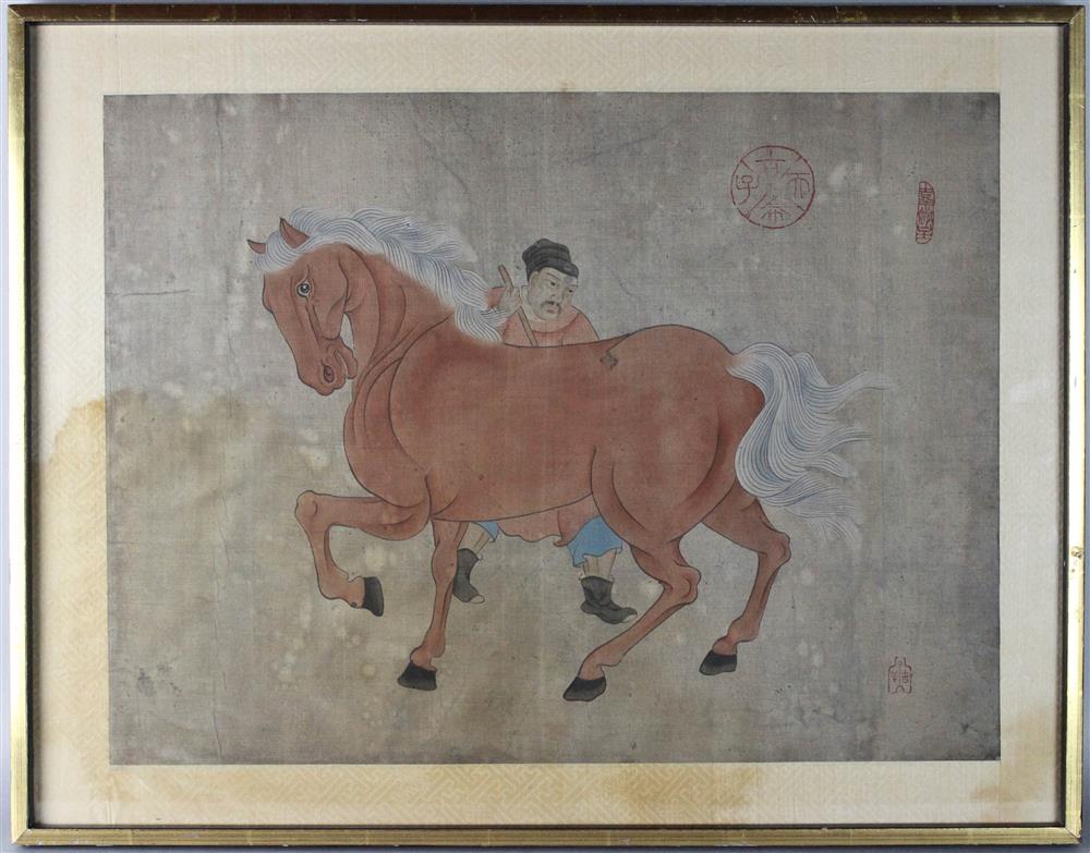 Appraisal: STYLE OF HAN GAN TH CENTURY MAN AND HIS HORSE