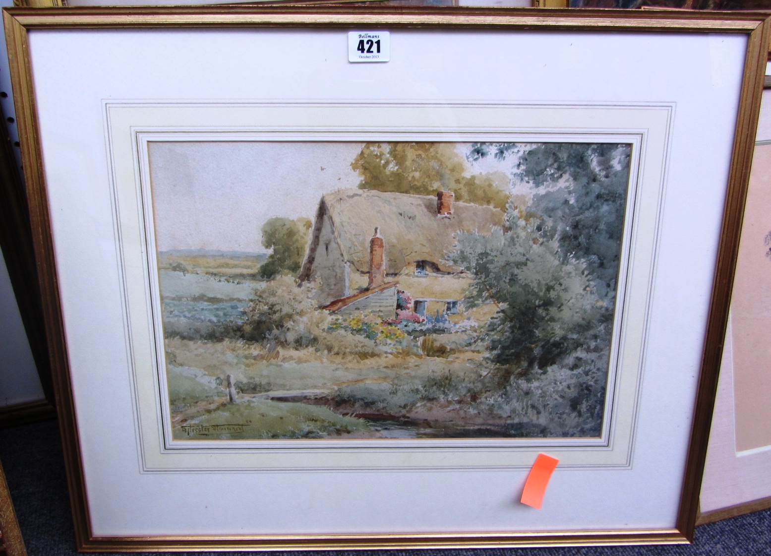 Appraisal: Henry John Sylvester Stannard - cottage scene watercolour signed cm