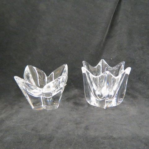 Appraisal: Orrefors Crystal Dishes flora form signed excellent