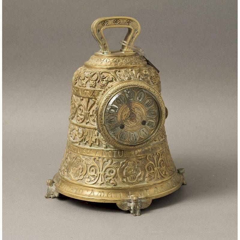 Appraisal: Japy Freres Bronze Bell Form Clock Bronze bell form mantel