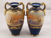 Appraisal: A pair of Japanese Noritake vases decorated with Middle Eastern