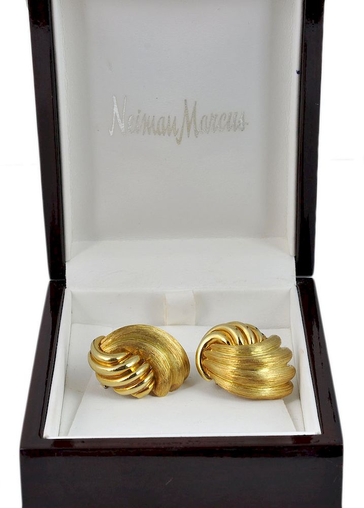 Appraisal: Henry Dunay kt Yellow Gold Earrings Henry Dunay kt yellow